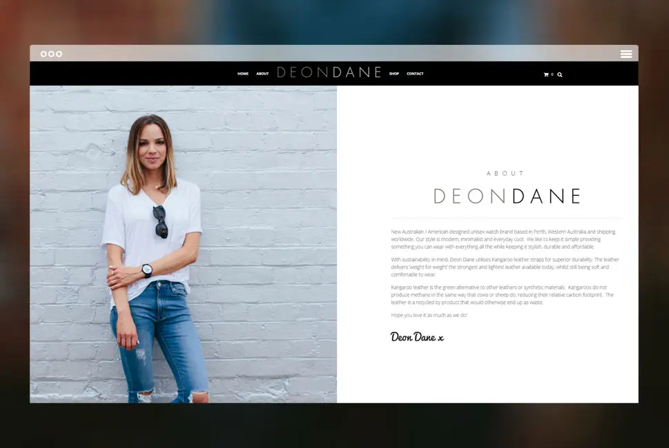 eCommerce website - Deon Dane