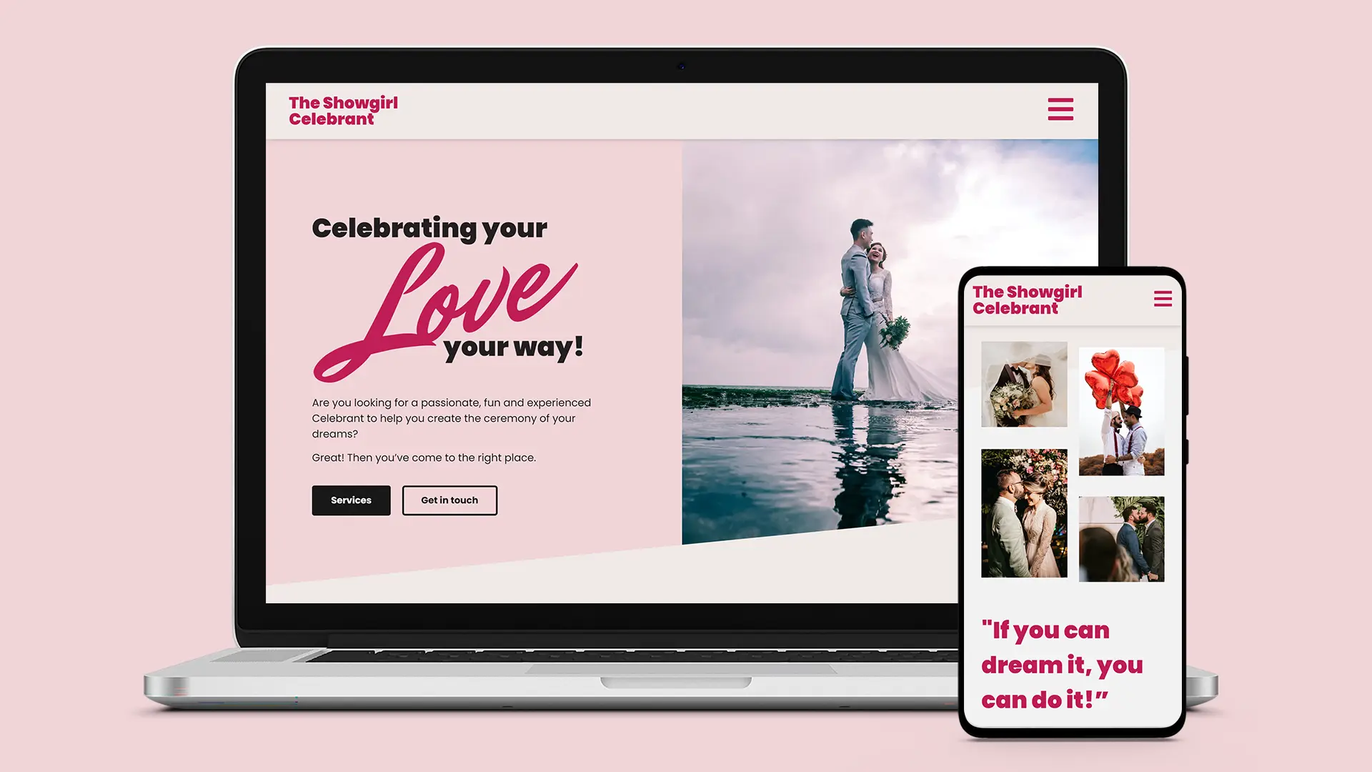 The Showgirl Celebrant Website Design